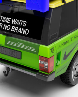 A photograph of a Range Rover Land Rover with a custom livery depicting all of ABBR's clients in the year 2024. 