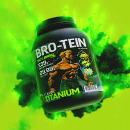 A case of bro-tein in front of an explosion. 